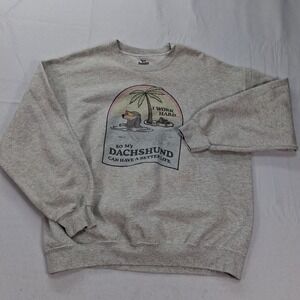 Bean Goods Sweatshirt Unisex XL Graphic Gray Dog Humor Dachshund Good